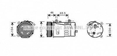 AVA QUALITY COOLING vwak050 -  Компрессор, кондиционер